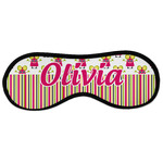 Pink Monsters & Stripes Sleeping Eye Masks - Large (Personalized)