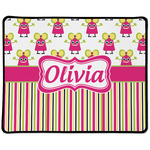 Pink Monsters & Stripes Large Gaming Mouse Pad - 12.5" x 10" (Personalized)