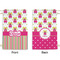 Pink Monsters & Stripes Small Laundry Bag - Front & Back View