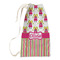 Pink Monsters & Stripes Small Laundry Bag - Front View