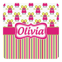 Pink Monsters & Stripes Square Decal - Large (Personalized)