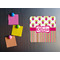 Pink Monsters & Stripes Square Fridge Magnet - LIFESTYLE