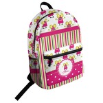 Pink Monsters & Stripes Student Backpack (Personalized)