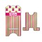 Pink Monsters & Stripes Stylized Phone Stand - Front & Back - Large