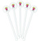 Pink Monsters & Stripes White Plastic 5.5" Stir Stick - Fan View