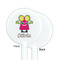 Pink Monsters & Stripes White Plastic 5.5" Stir Stick - Single Sided - Round - Front & Back