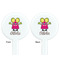 Pink Monsters & Stripes White Plastic 7" Stir Stick - Double Sided - Round - Front & Back