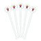 Pink Monsters & Stripes White Plastic 7" Stir Stick - Round - Fan View