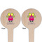 Pink Monsters & Stripes Wooden 4" Food Pick - Round - Double Sided - Front & Back