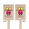 Pink Monsters & Stripes Wooden 6.25" Stir Stick - Rectangular - Double Sided - Front & Back