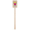 Pink Monsters & Stripes Wooden 6.25" Stir Stick - Rectangular - Single Stick