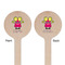 Pink Monsters & Stripes Wooden 7.5" Stir Stick - Round - Double Sided - Front & Back