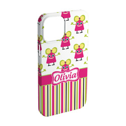 Pink Monsters & Stripes iPhone Case - Plastic - iPhone 15 (Personalized)