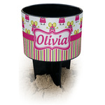 Pink Monsters & Stripes Black Beach Spiker Drink Holder (Personalized)