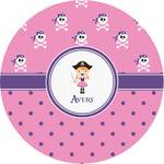 Pink Pirate Multipurpose Round Labels - 1" (Personalized)