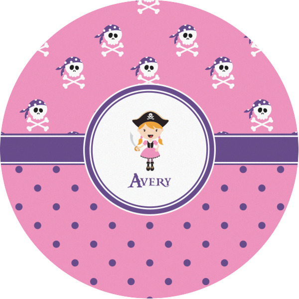 Custom Pink Pirate Multipurpose Round Labels - 1" (Personalized)