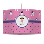 Pink Pirate 12" Drum Pendant Lamp - Fabric (Personalized)