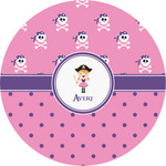 Pink Pirate Multipurpose Round Labels - 2" (Personalized)