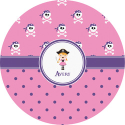 Pink Pirate Multipurpose Round Labels - 2" (Personalized)