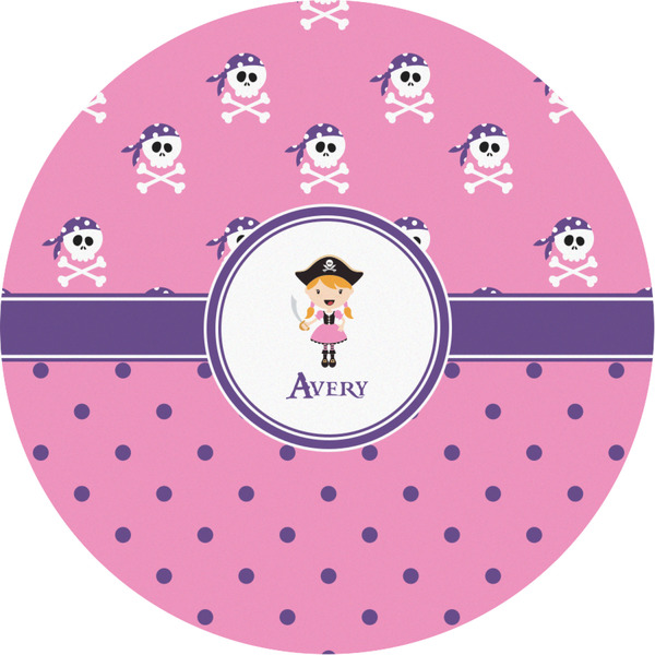 Custom Pink Pirate Multipurpose Round Labels - 3" (Personalized)