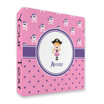 Pink Pirate 3 Ring Binder - Full Wrap - 2" (Personalized)