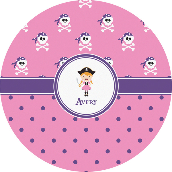 Custom Pink Pirate Multipurpose Round Labels - 5" (Personalized)