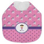 Pink Pirate Jersey Knit Baby Bib w/ Name or Text