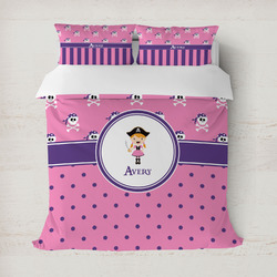 Pink Pirate Duvet Cover Set - Full / Queen (Personalized)