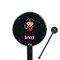 Pink Pirate Black Plastic 5.5" Stir Stick - Round - Closeup