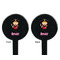 Pink Pirate Black Plastic 7" Stir Stick - Double Sided - Round - Front & Back