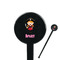 Pink Pirate Black Plastic 7" Stir Stick - Round - Closeup