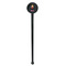 Pink Pirate Black Plastic 7" Stir Stick - Round - Single Stick