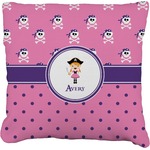 Pink Pirate Faux-Linen Throw Pillow 26" (Personalized)