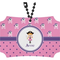 Pink Pirate Rear View Mirror Ornament (Personalized)