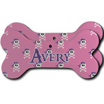 Pink Pirate Ceramic Dog Ornament - Front & Back w/ Name or Text