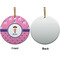 Pink Pirate Ceramic Flat Ornament - Circle Front & Back (APPROVAL)