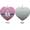 Pink Pirate Ceramic Flat Ornament - Heart Front & Back (APPROVAL)