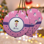 Pink Pirate Ceramic Ornament w/ Name or Text