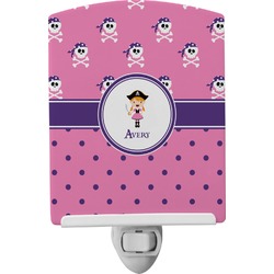 Pink Pirate Ceramic Night Light (Personalized)