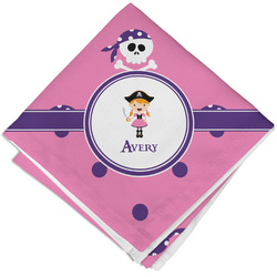 Pink Pirate Cloth Cocktail Napkin - Single w/ Name or Text