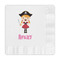 Pink Pirate Embossed Decorative Napkin - Front View