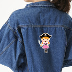 Pink Pirate Twill Iron On Patch - Custom Shape - X-Large