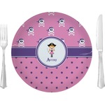 Pink Pirate 10" Glass Lunch / Dinner Plates - Single or Set (Personalized)