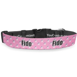 Pink Pirate Deluxe Dog Collar - Small (8.5" to 12.5") (Personalized)