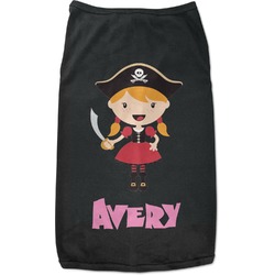 Pink Pirate Black Pet Shirt - L (Personalized)
