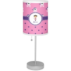 Pink Pirate 7" Drum Lamp with Shade Linen (Personalized)