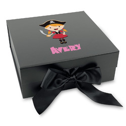 Pink Pirate Gift Box with Magnetic Lid - Black (Personalized)