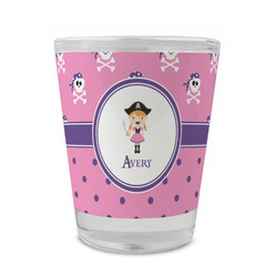 Pink Pirate Glass Shot Glass - 1.5 oz - Single (Personalized)