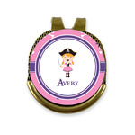 Pink Pirate Golf Ball Marker - Hat Clip - Gold