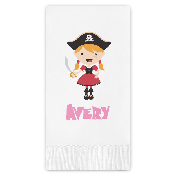 Custom Pink Pirate Guest Paper Towels - Full Color (Personalized)